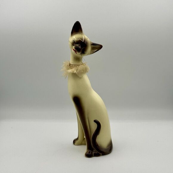 Vintage 1950s MCM Fancy Siamese Kitty Figurine Made In Japan - Picture 3 of 16